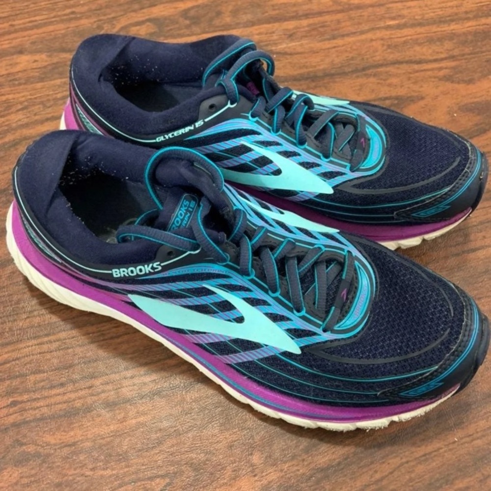 Brooks Womens Glycerin 15 Blue Purple Running Shoe